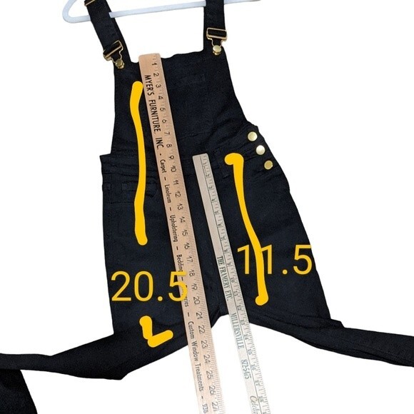 We Wore What Womens Overalls High Rise Skinny Black Size Medium Stretch Denim XS - Picture 4 of 10